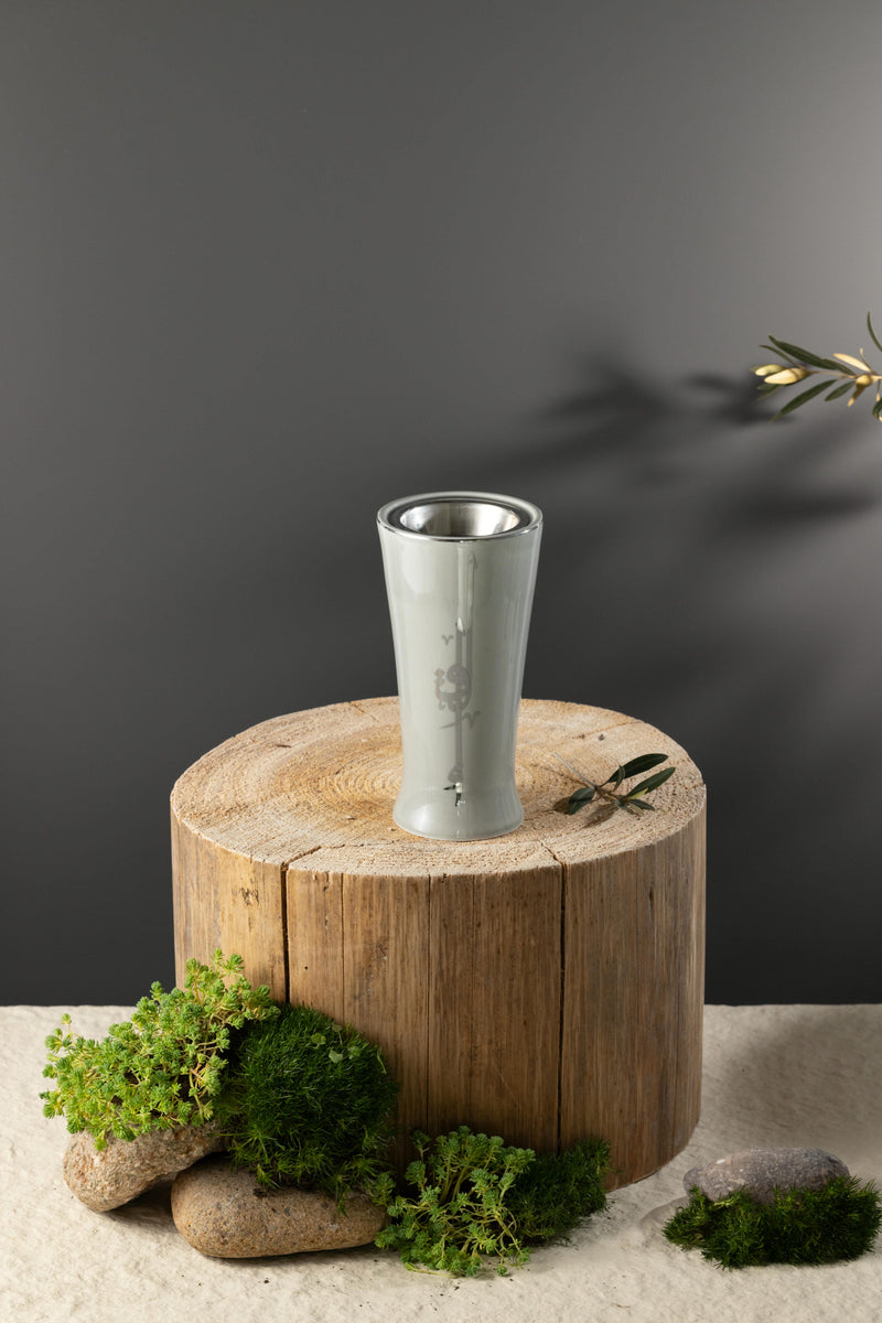 Incense Burner From Liqaa -  Grey + Silver MS Department Store Oman