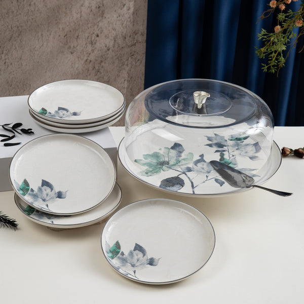 Cake Serving Set 9 Pcs From Marisella - Blue + Silver