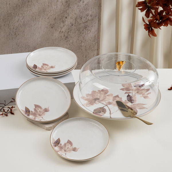 Cake Serving Set 9 Pcs From Marisella - Red + Gold