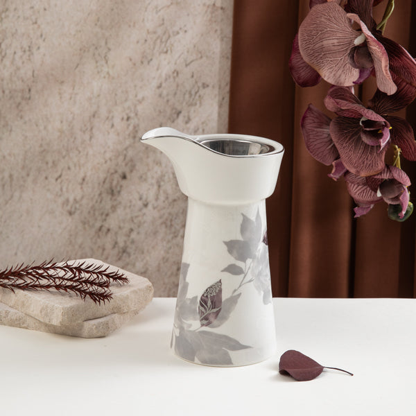 Porcelain Incense Burner Form Marisella - Grey + Silver