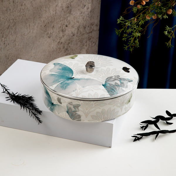 Large Date Bowl Form Veloura - Blue + Silver