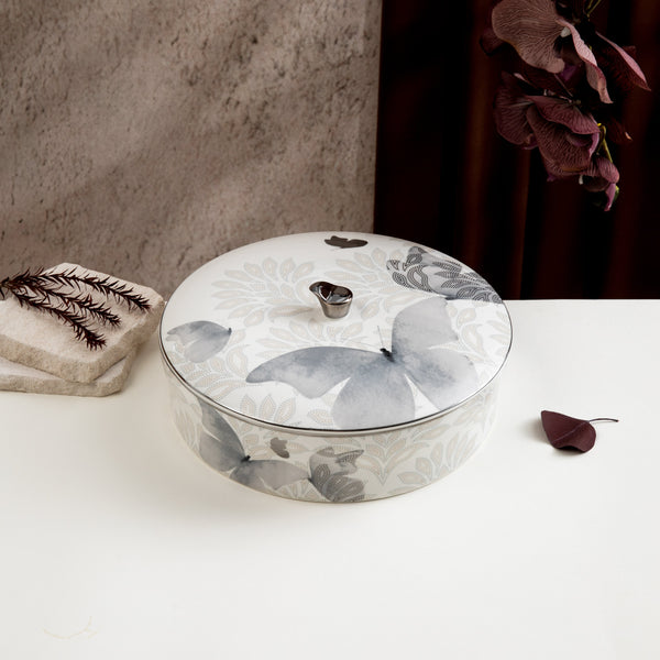 Large Date Bowl Form Veloura - Grey + Silver