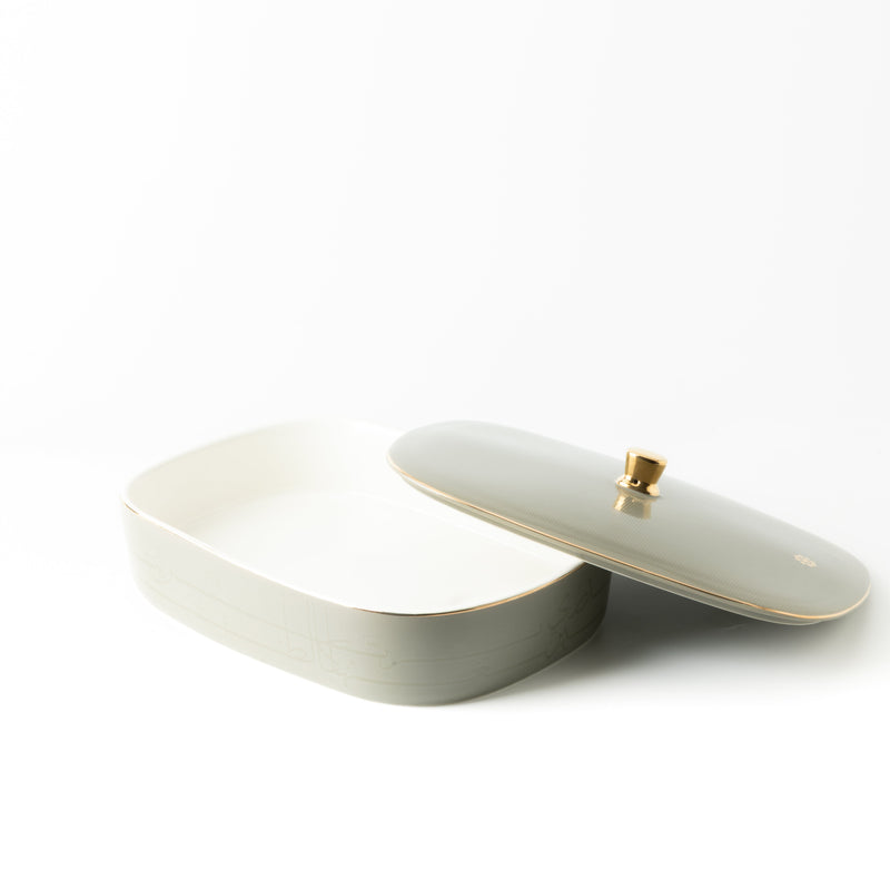 Otantik Large Date Bowl From Mirral Grey + Gold MS Department Store Oman
