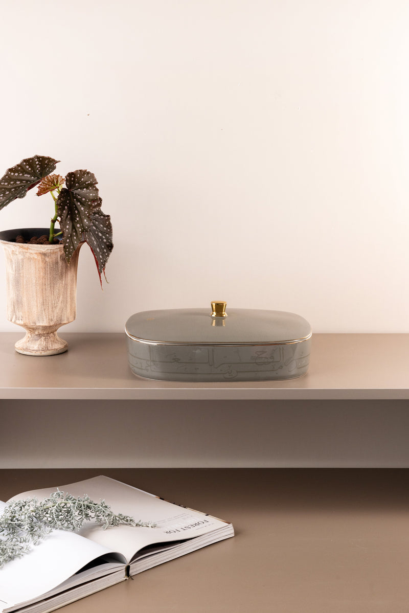 Large Date Bowl From Mirral - Grey + Gold MS Department Store Oman