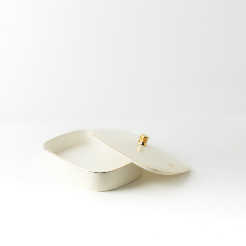 Otantik Medium Date Bowl From Mirral White + Gold MS Department Store Oman
