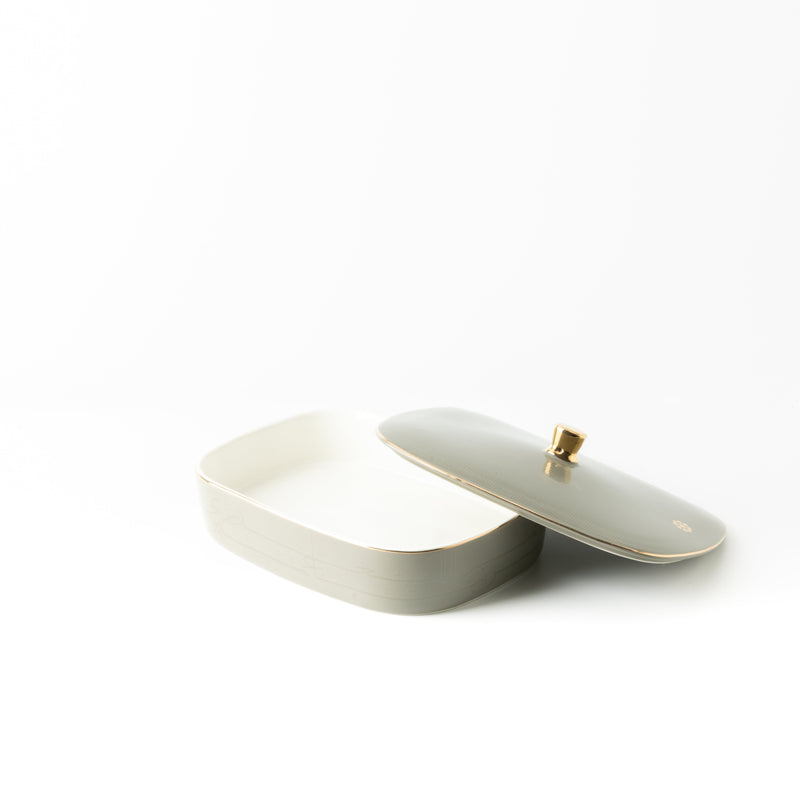 Otantik Medium Date Bowl From Mirral Grey + Gold MS Department Store Oman