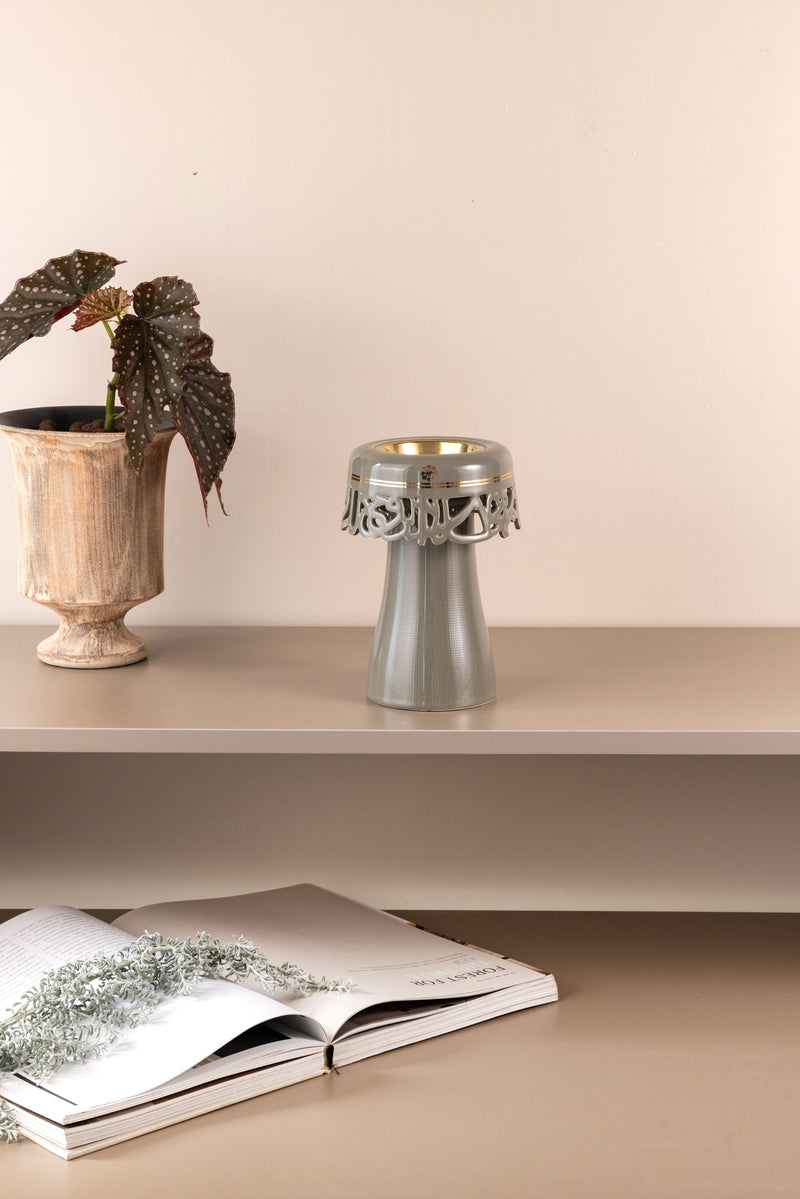 Porcelain Incense Burner From Mirral - Grey + Gold MS Department Store Oman