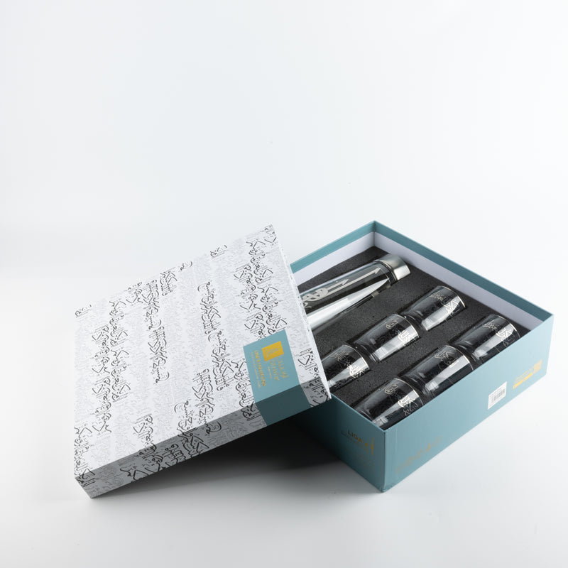 Otantik 1 Bottle+6 Short Cup From Liqaa Silver MS Department Store Oman