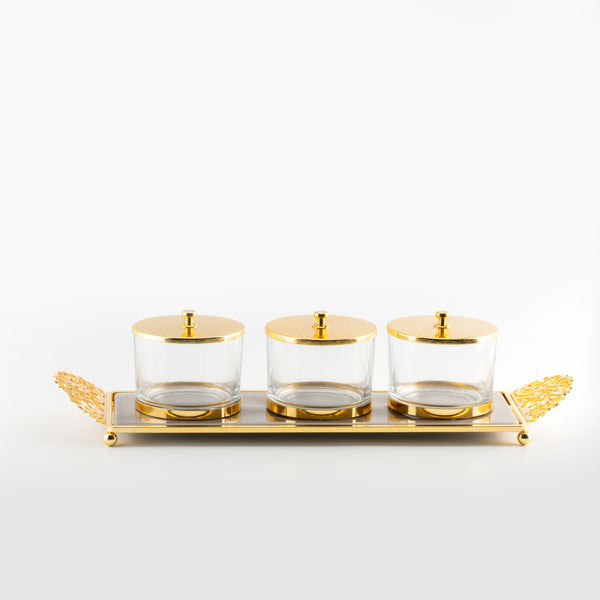 nuts serving set 3 bowls - coffee