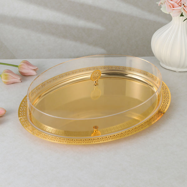 luxury round tray- Gold