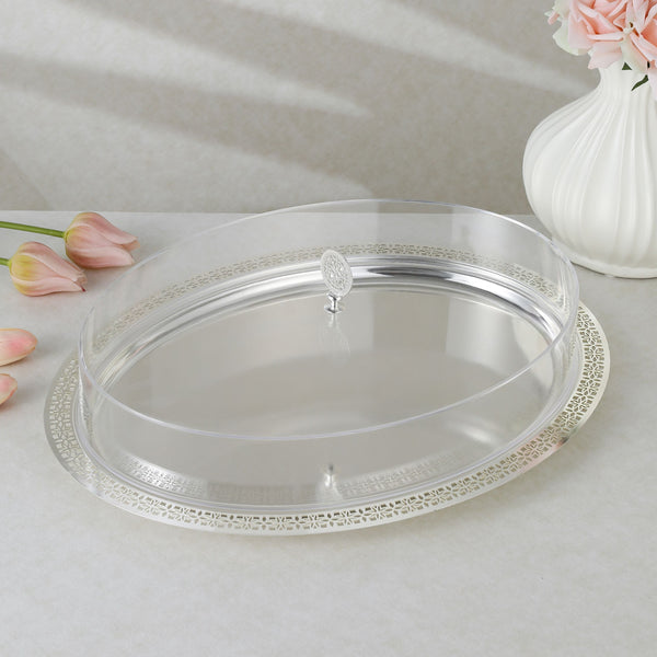 luxury round tray- Silver