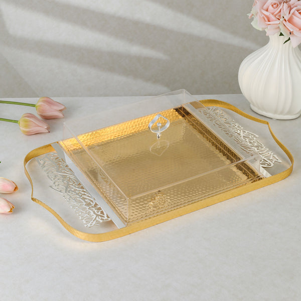 luxury tray with cover - Gold With Size 51.3*270
