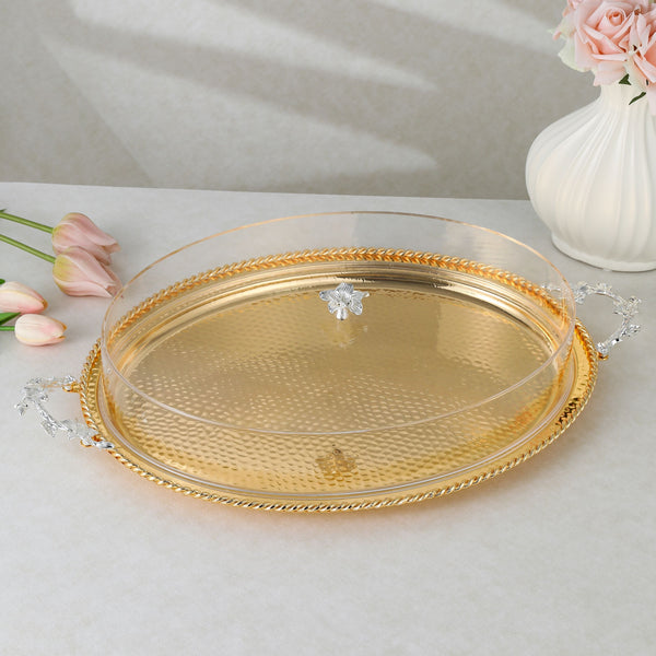 luxury tray with cover - Gold With Size 41.5*31.5