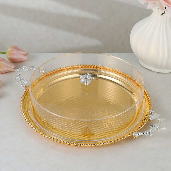 luxury tray with cover - Gold With Size dia 35.7