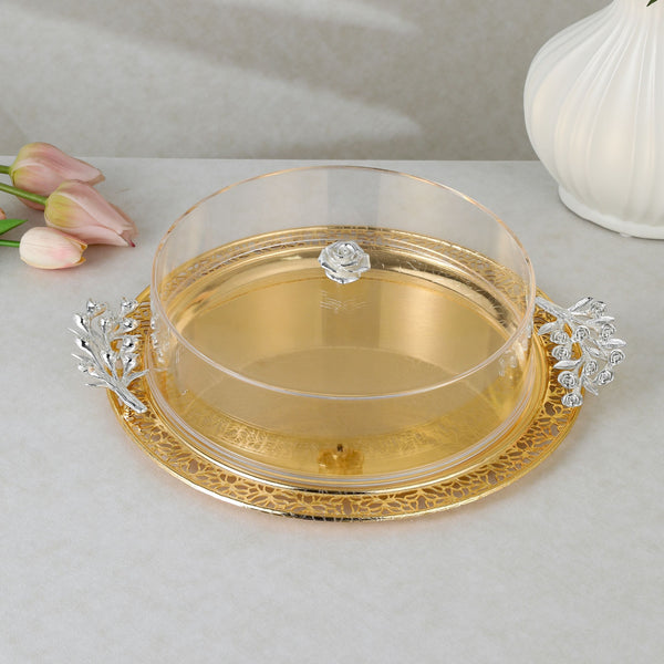 luxury tray with cover - Gold With Size dia38.5
