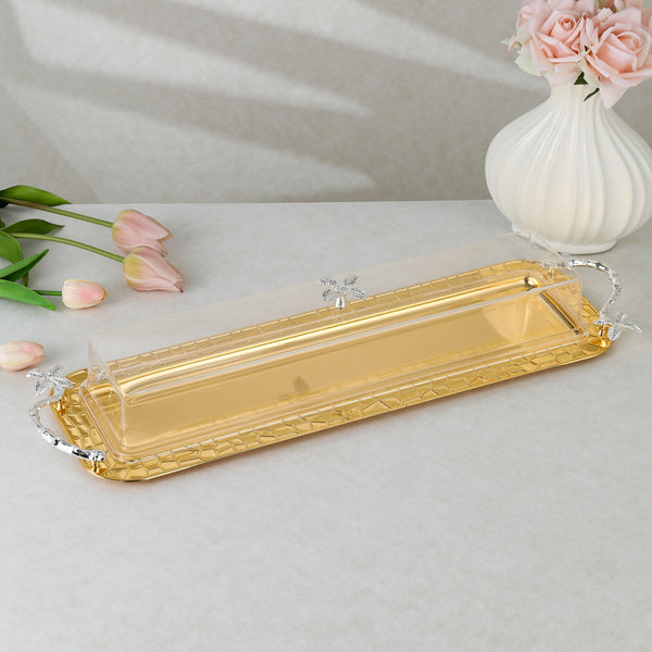 luxury tray with cover - Gold With Size 57.2*17.8