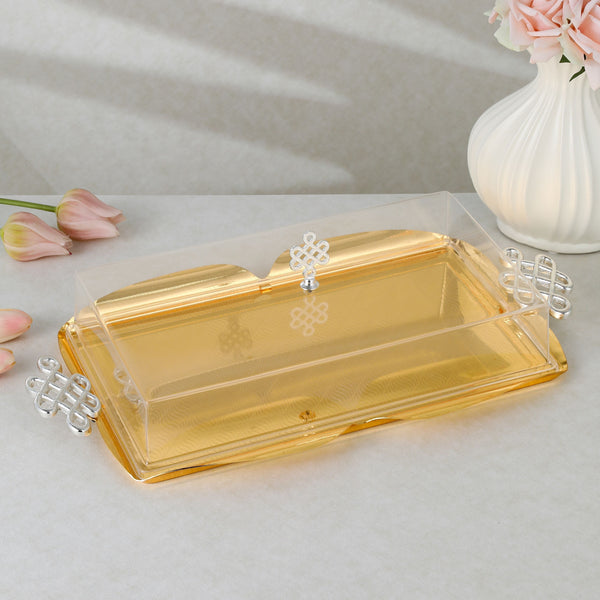 luxury tray with cover - Gold With Size 43*28.5
