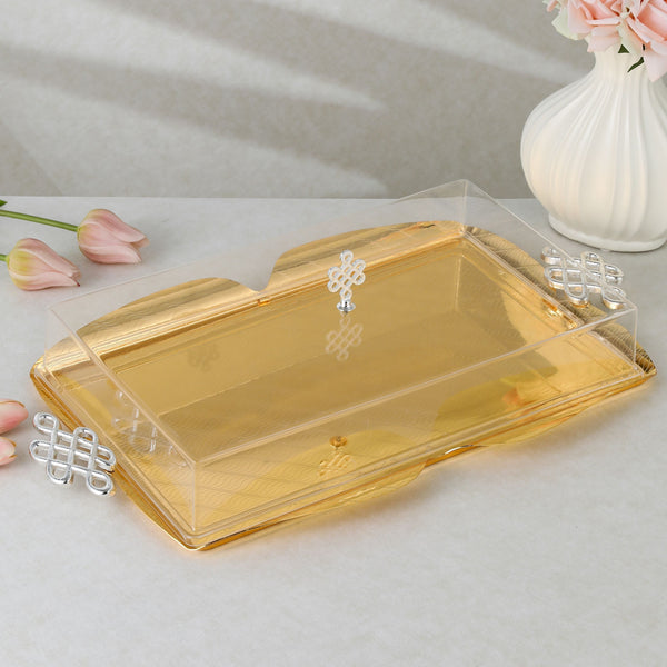 luxury tray with cover - Gold With Size 49.5*35