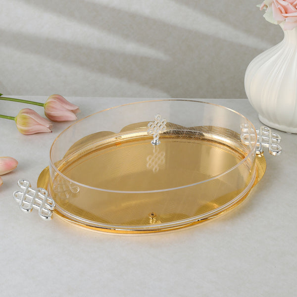 luxury tray with cover - Gold With Size 41.7*34.5