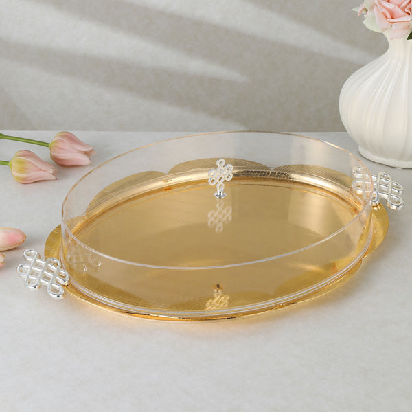 luxury tray with cover - Gold With Size 48*39.8