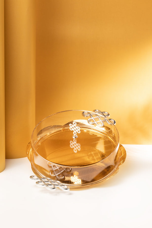 luxury tray with cover - Gold With Size dia31