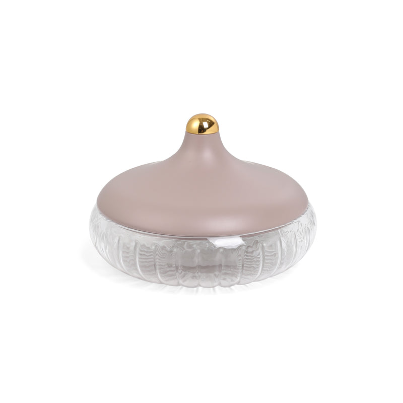 Otantik Medium Glass Date Bowl From Jiwar Purple + Gold MS Department Store Oman