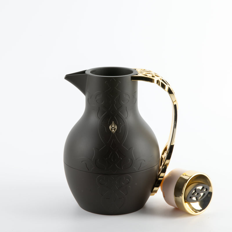 Otantik Vacuum Flask For Tea And Coffee From Naqsh Black + Gold MS Department Store Oman