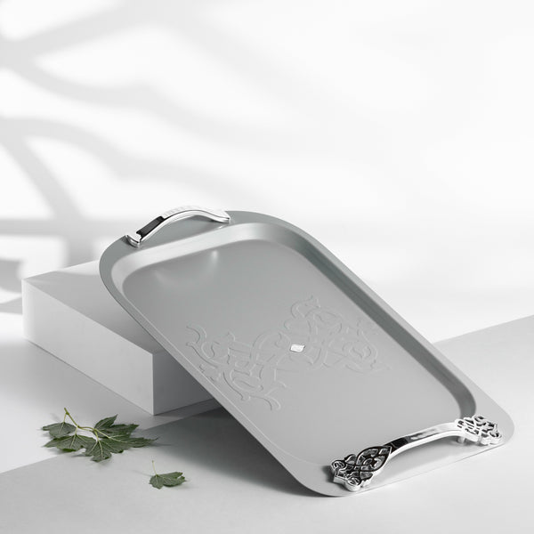 Luxury Servig Tray From Naqsh - Grey + Silver