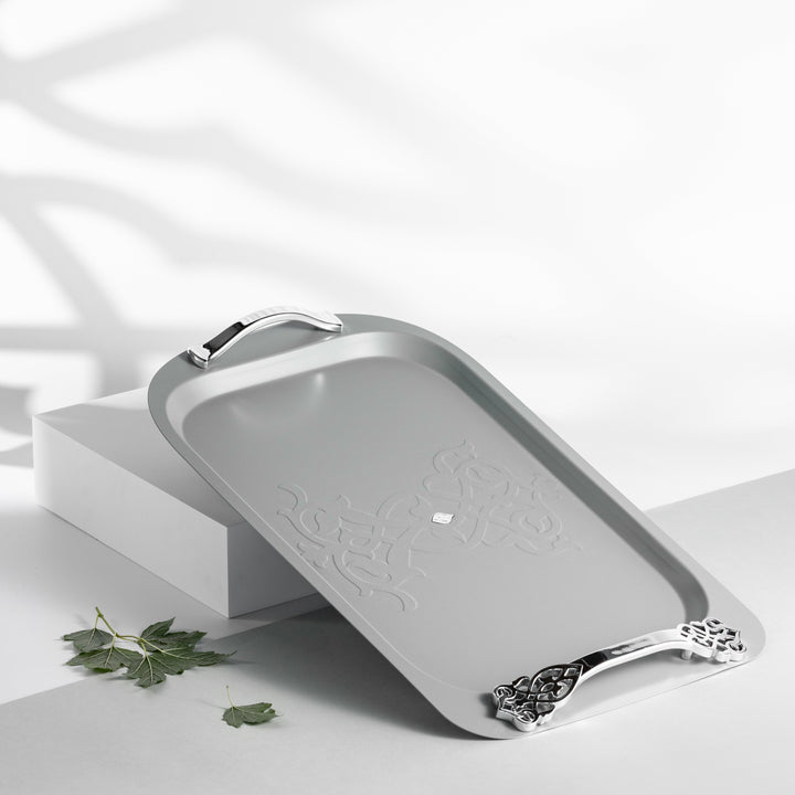 Luxury Servig Tray From Naqsh - Grey + Silver