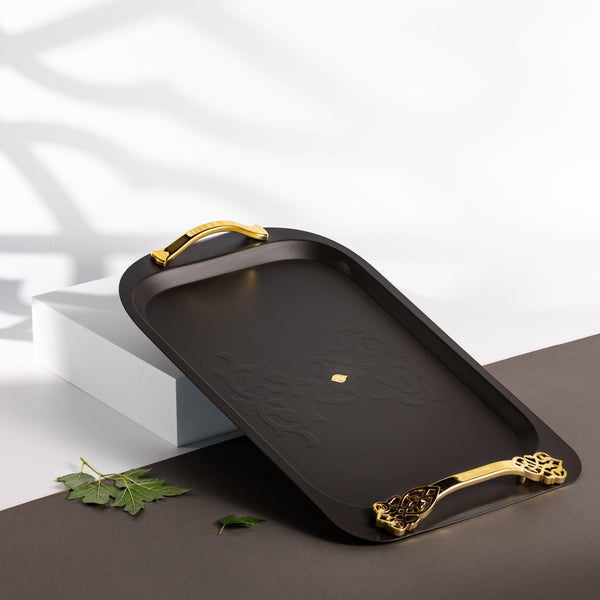 Luxury Servig Tray From Naqsh - Black + Gold