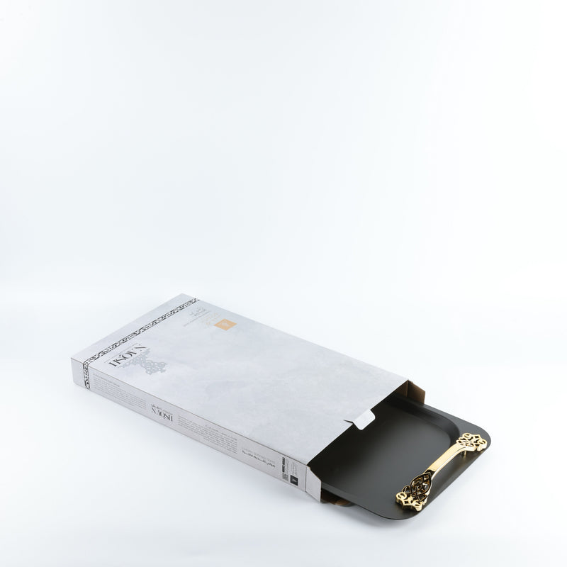 Otantik Luxury Serving Tray From Naqsh Black + Gold MS Department Store Oman