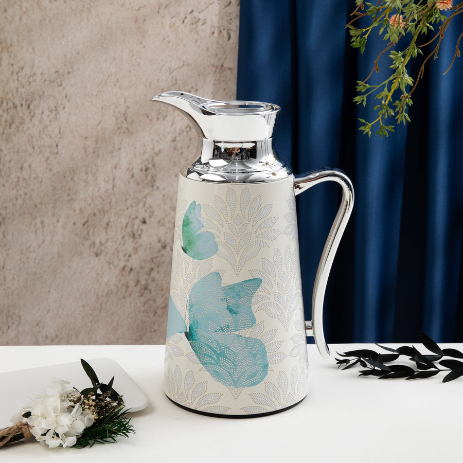One Vacuum Flask For Tea And Coffee From Veloura - Blue + Silver MS Department Store Oman