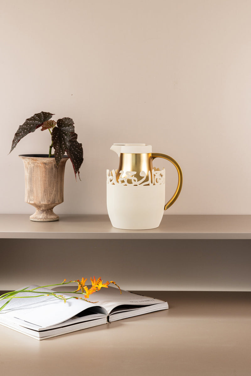 One Vacuum Flask For Tea And Coffee From Mirral - White + Matt  Gold MS Department Store Oman