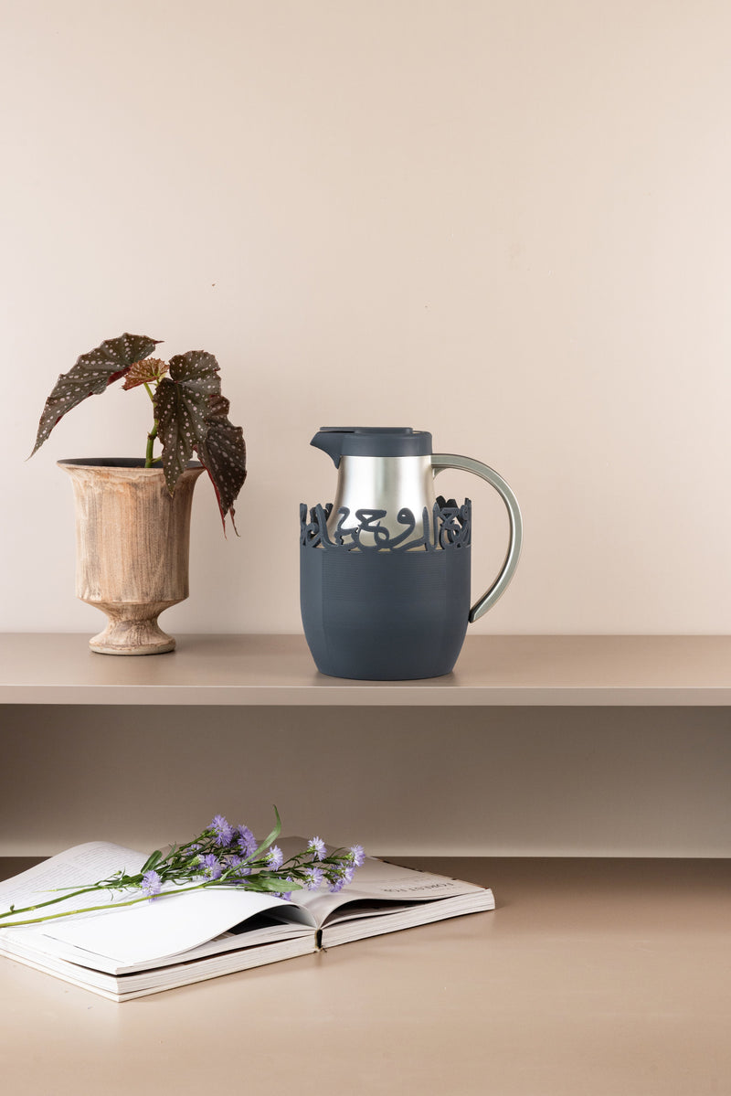 Vacuum Flask For Tea And Coffee From Mirral - Dark Blue +  Matt Silver MS Department Store Oman