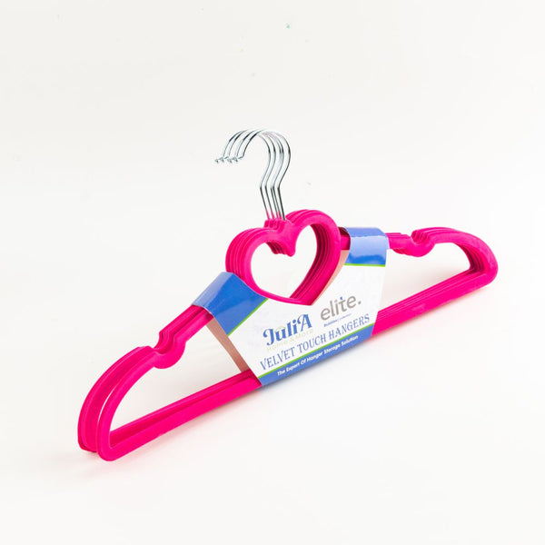 VELVET HANGER SET OF 5-PIECE-PINK