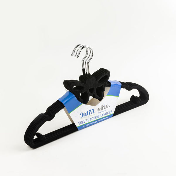 VELVET HANGER SET OF 5-PIECE-BLACK