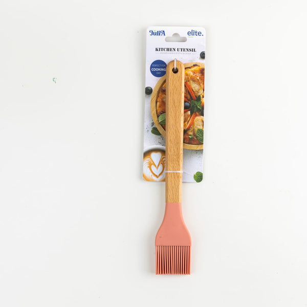 SILICONE & WOODEN OIL BRUSH-PINK