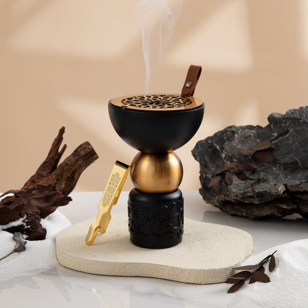 Luxury Oud Burner From Athar  - Brown + Gold