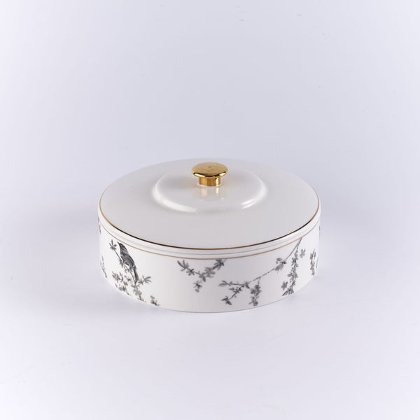 White - Mudim Porcelain Date Bowl with Cover from Dune.