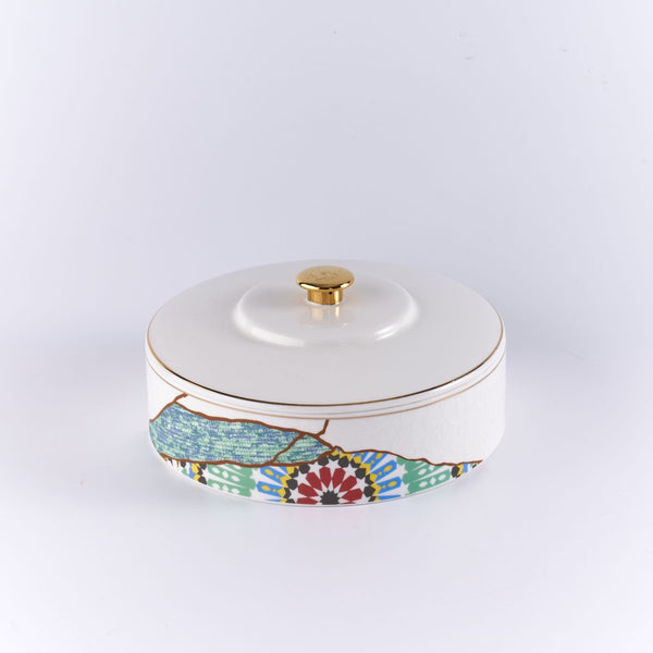 White - Mudim Porcelain Date Bowl with Cover from Dune.