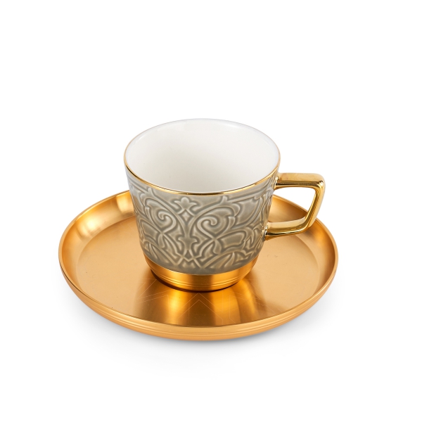 Tea Porcelain Set 12 Pcs From Majlis - Grey