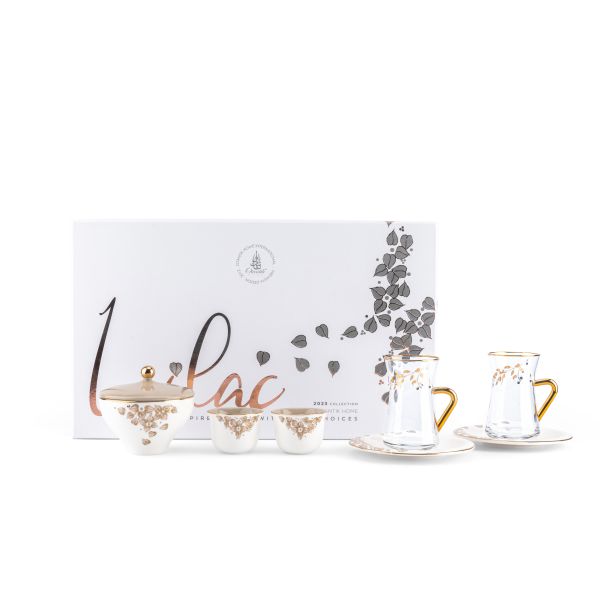 Tea And Arabic Coffee Set 19Pcs From Lilac - Beige