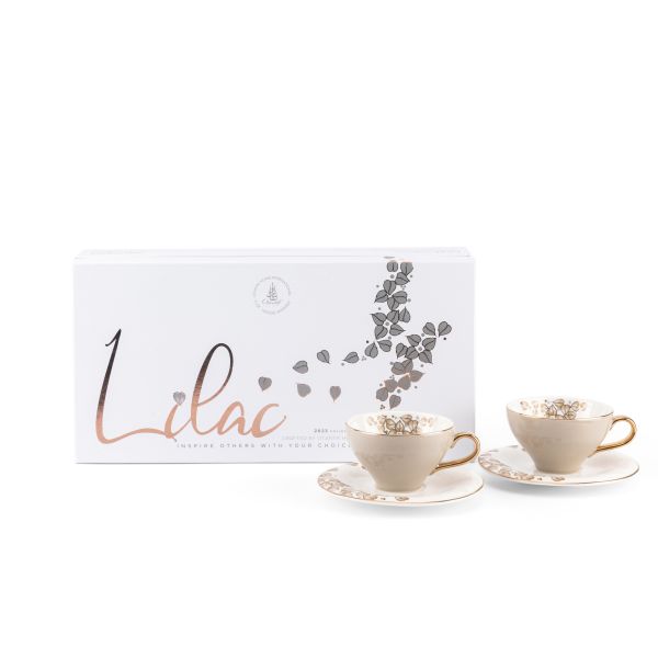 Tea Porcelain Set 12 Pcs From Lilac - Beige