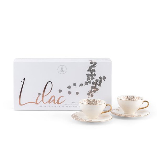 [ET1980] Tea Porcelain Set 12 Pcs From Lilac - White