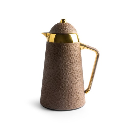 [KP1029] دلة للشاي أو القهوة من تاج - ذهبي  في بني